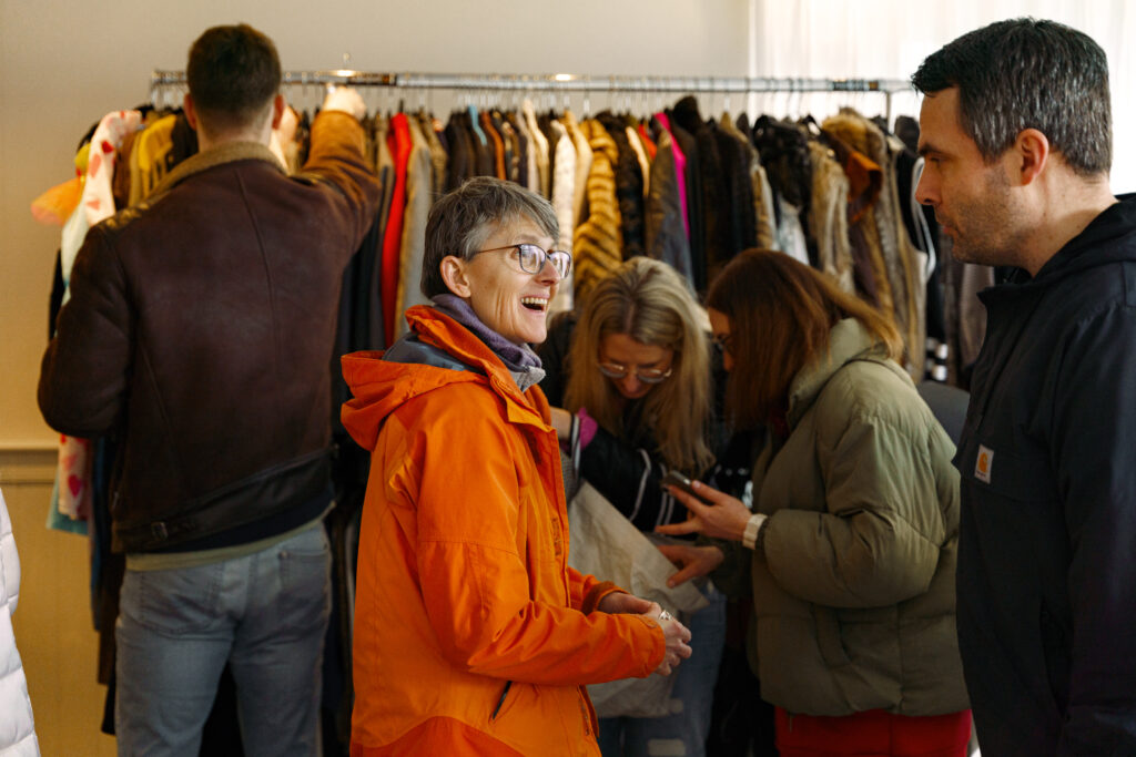 Participants choosing their costumes